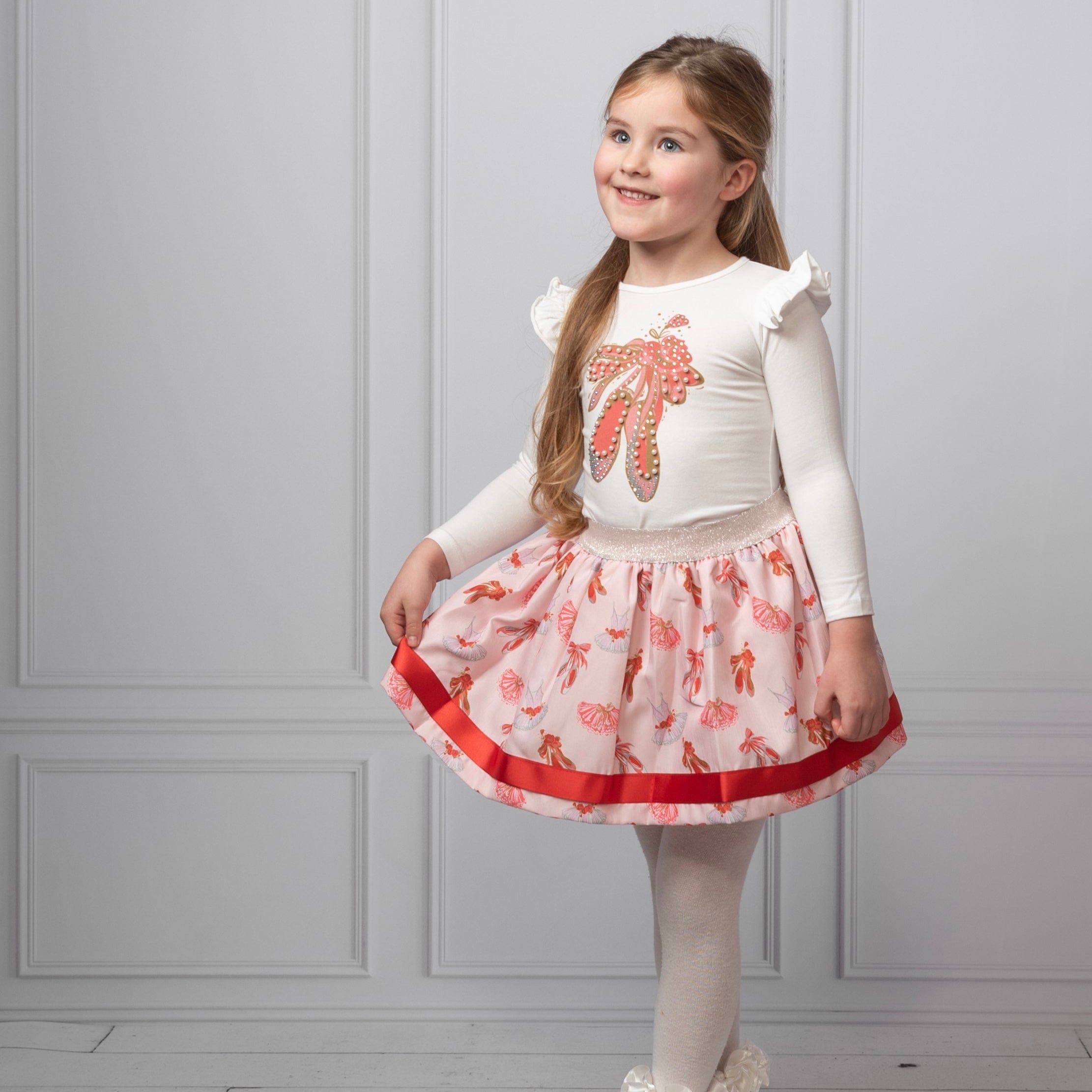 CARAMELO KIDS - Ballet Pump Skirt Set - Red
