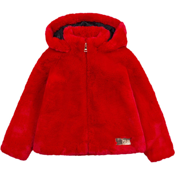 Karl Lagerfeld - Faux Fur Jacket - Red