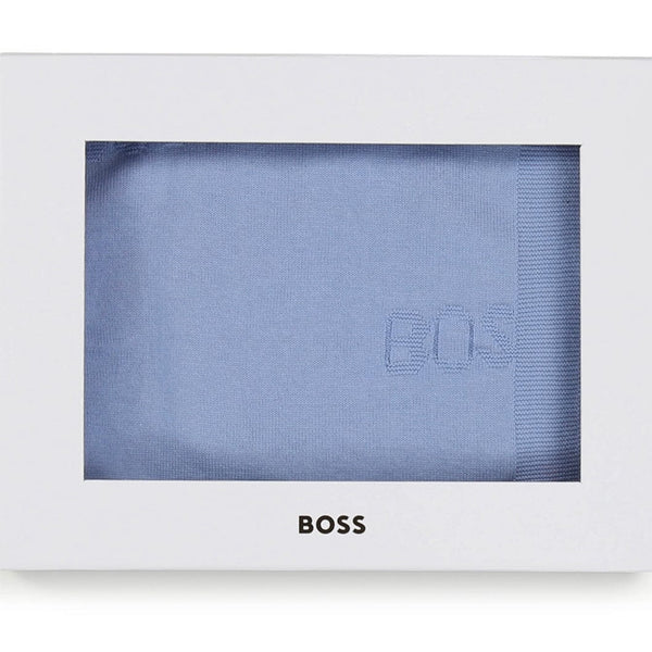 HUGO BOSS - Knit Logo  Blanket - Pale Blue