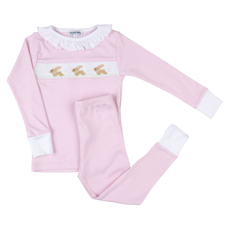 MAGNOLIA BABY - Springtime Bunny Smocked Pyjamas - Pink
