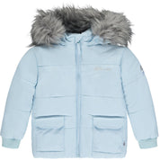 MITCH & SON - Eddie Faux Fur Hooded Puffer Jacket - Pale Blue