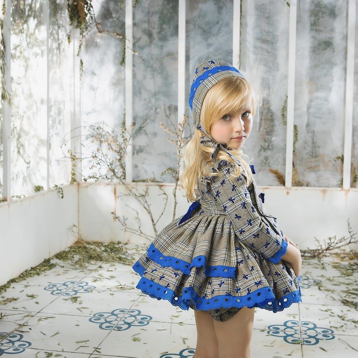 LA AMAPOLA - Bows Baby Dress  - Blue
