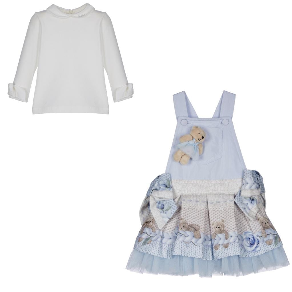 LAPIN HOUSE - Teddy Bear Pinafore Dress - Blue