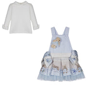 LAPIN HOUSE - Teddy Bear Pinafore Dress - Blue