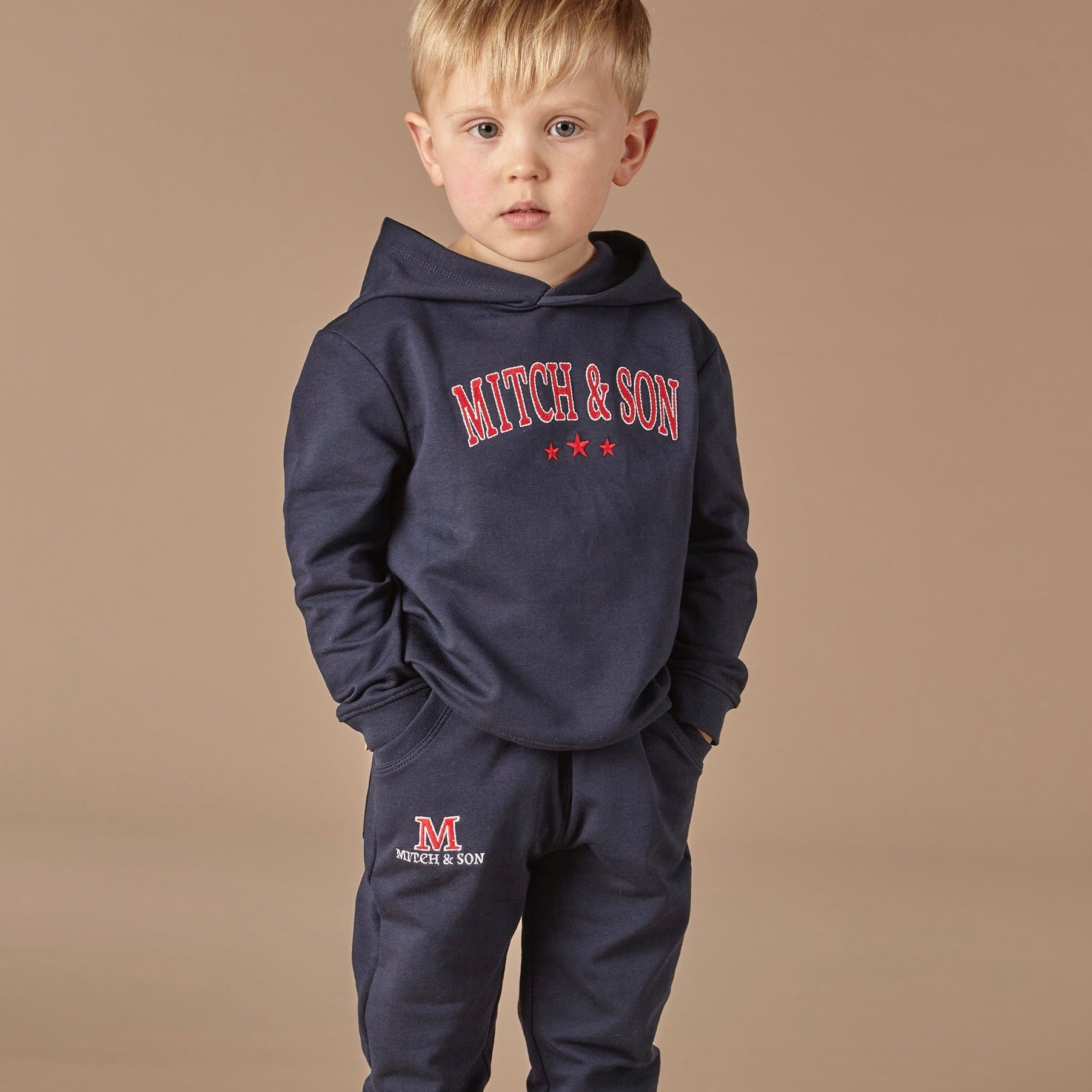 MITCH & SON - Flynn Hoody Logo Tracksuit - Blue Navy