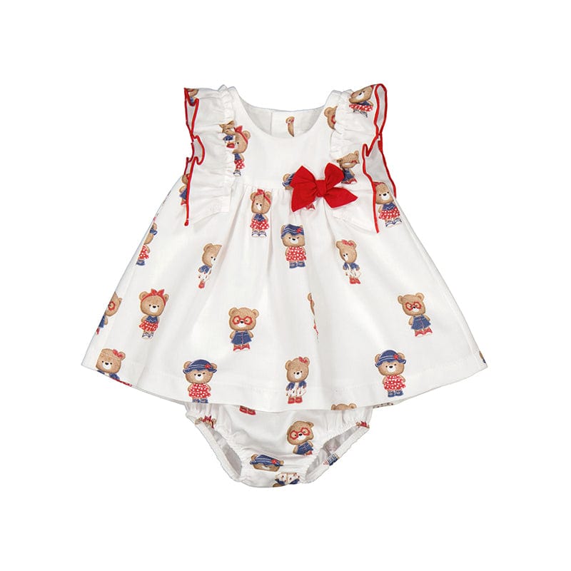 MAYORAL - Teddy Print Dress - White