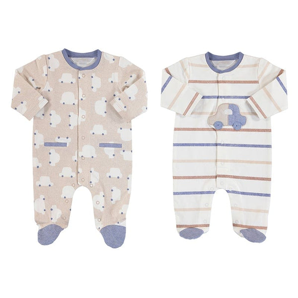 MAYORAL - Cars Two Pack Onesies - Sand