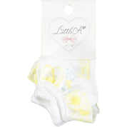 LITTLE A - Crystal Ankle Sock - Lemon