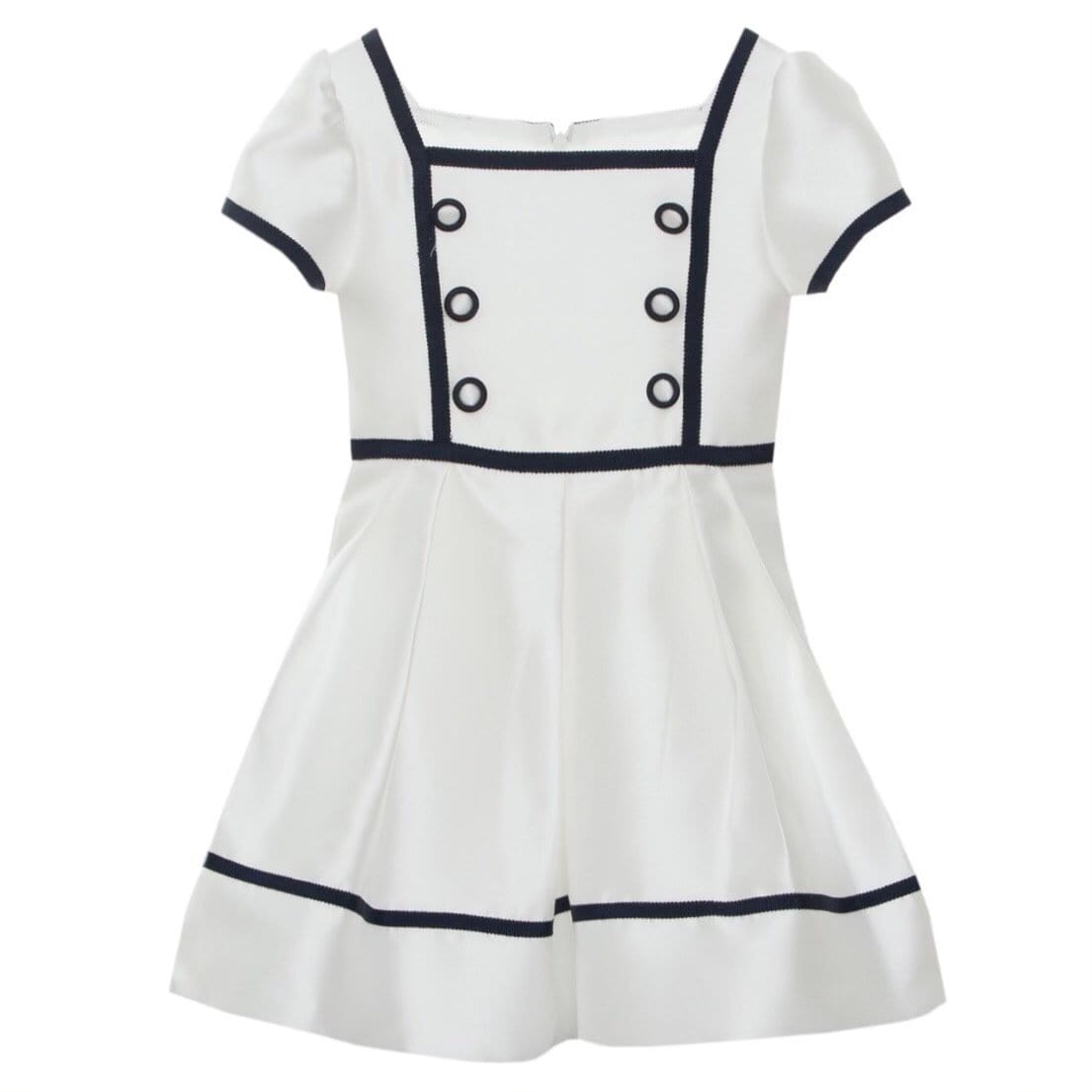 PATACHOU - Girls Satin Sailor Dress - WHITE