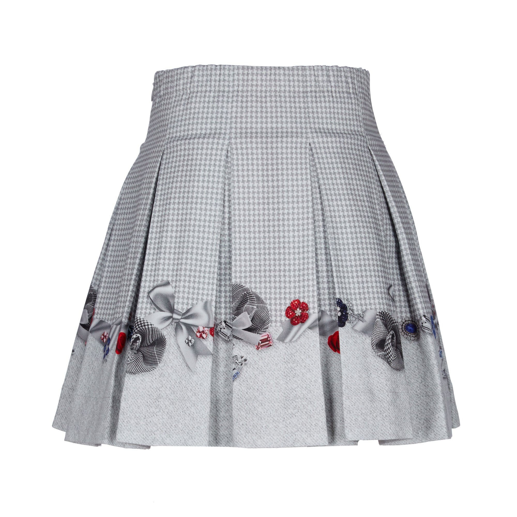 LAPIN HOUSE - Dog Tooth Skirt & Blouse - Grey