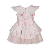 LAPIN HOUSE - Dog Tooth Rose Big Bow Dress - Pink