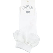 A DEE - Frill Ankle Sock - White