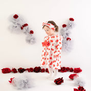 LITTLE A - Franny Rose Print Dress - White