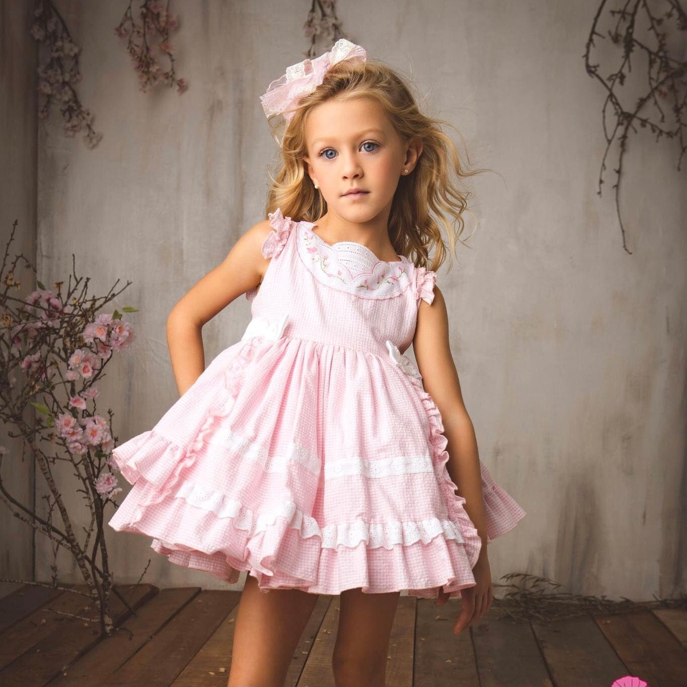 LA AMAPOLA - Matilda Puffball Dress - Blue