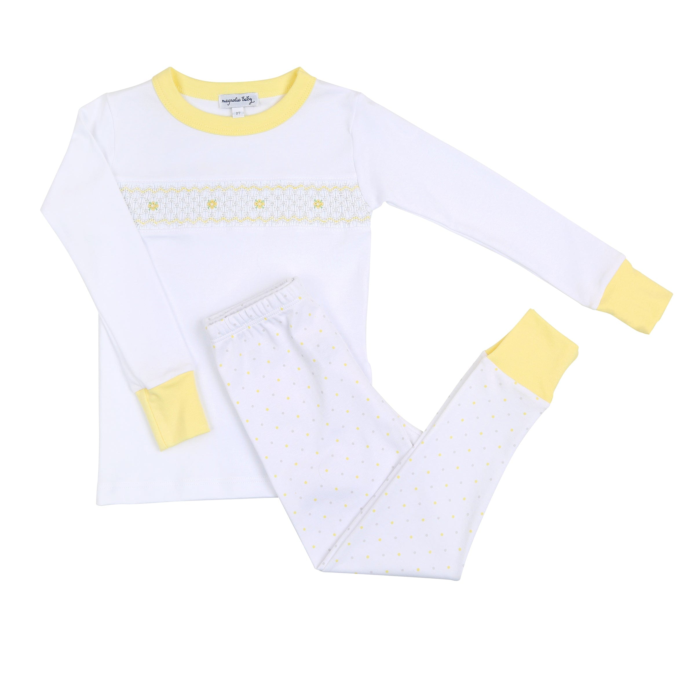 MAGNOLIA BABY - Ellens Spring Classics  Smocked Pyjamas - Yellow