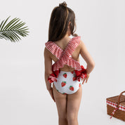 MEIA PATA - Cannes Strawberries Print Swimsuit - Red