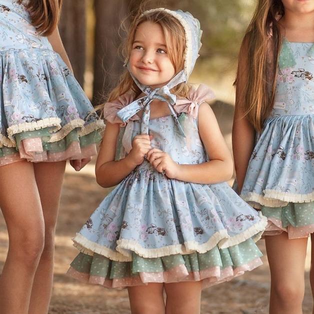 LA AMAPOLA  - Retro Baby Dress & Bonnet