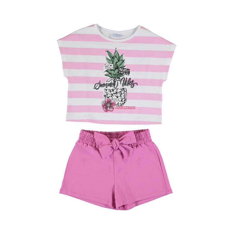 MAYORAL - Stripe Pineapple Short Set - Pink