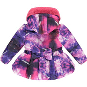 A DEE - Sandy Faux fur Hooded Galaxy Jacket - Pink Glaze