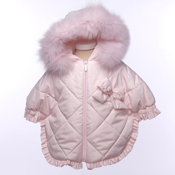Bimbalo - Fur Hooded Poncho - Pink