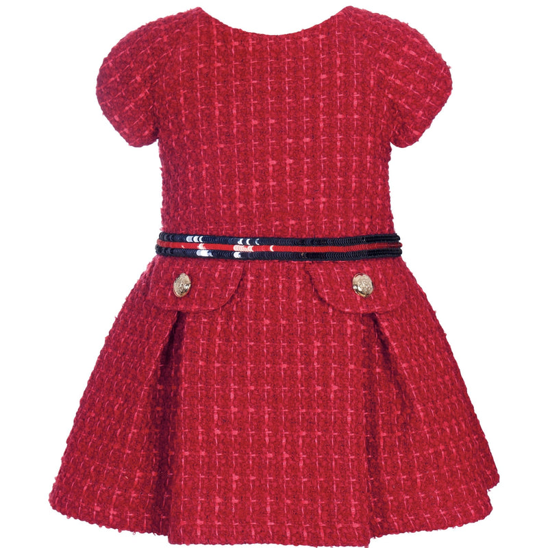 BALLOON CHIC - Tweed Dress  - Red