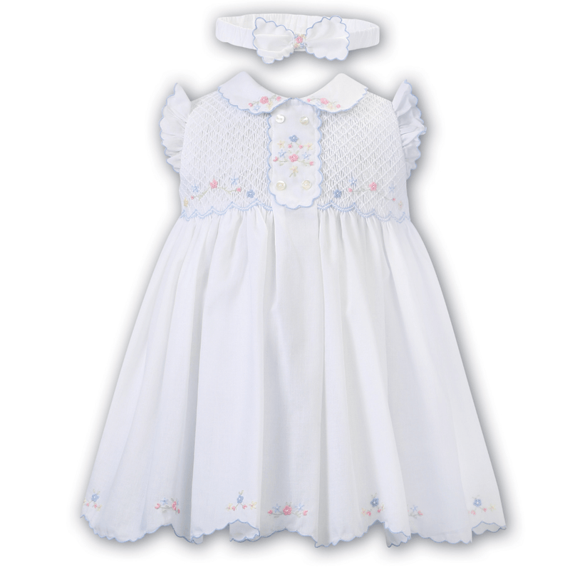 SARAH LOUISE - Smocked Sleeveless Dress With Button Detail & Hairband ...