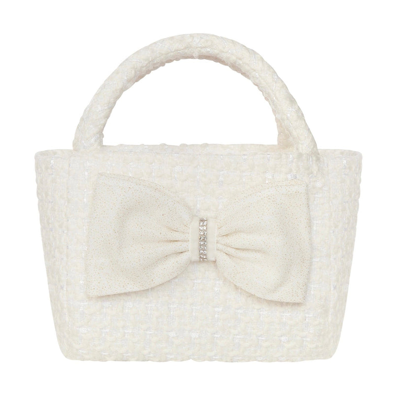 BALLOON CHIC - Tweed Handbag - Cream