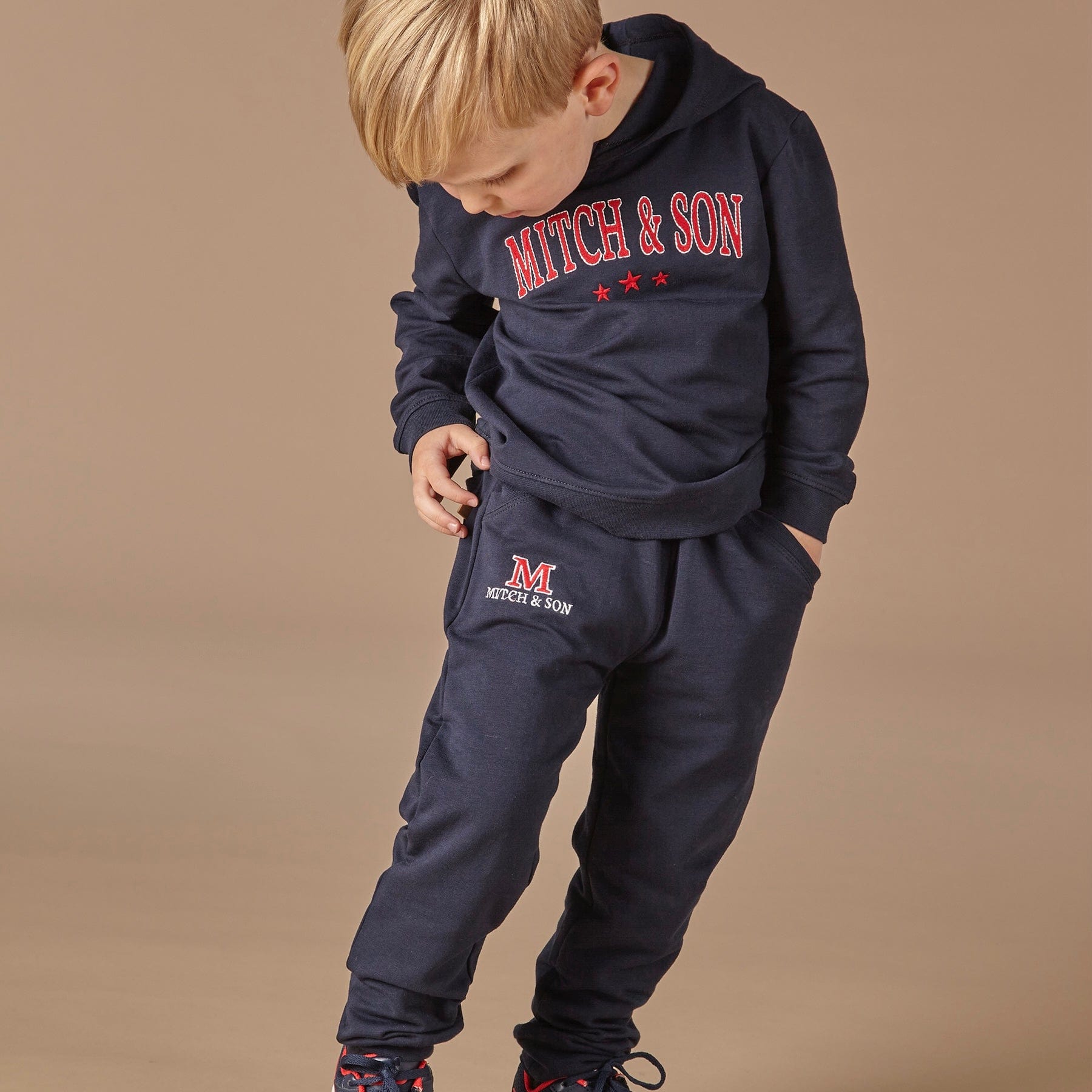 MITCH & SON - Flynn Hoody Logo Tracksuit - Blue Navy