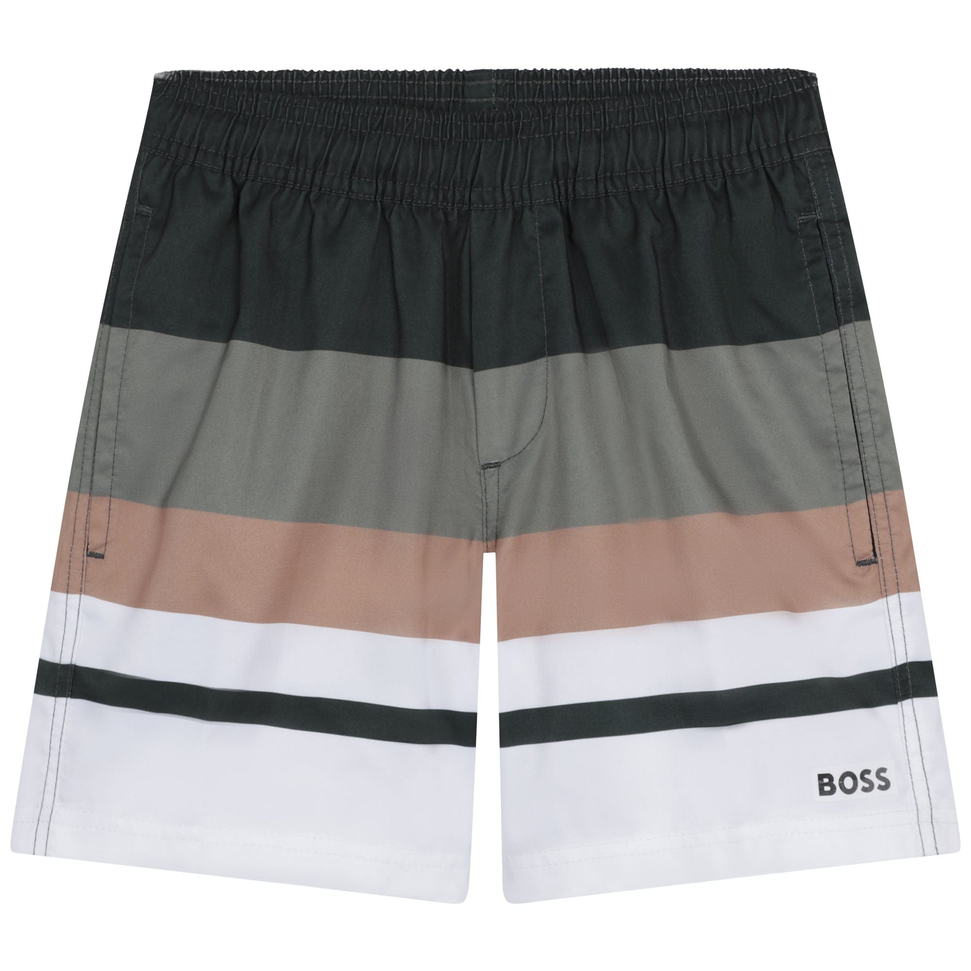 HUGO BOSS -  Stripe Colour Block Swim Short - Green