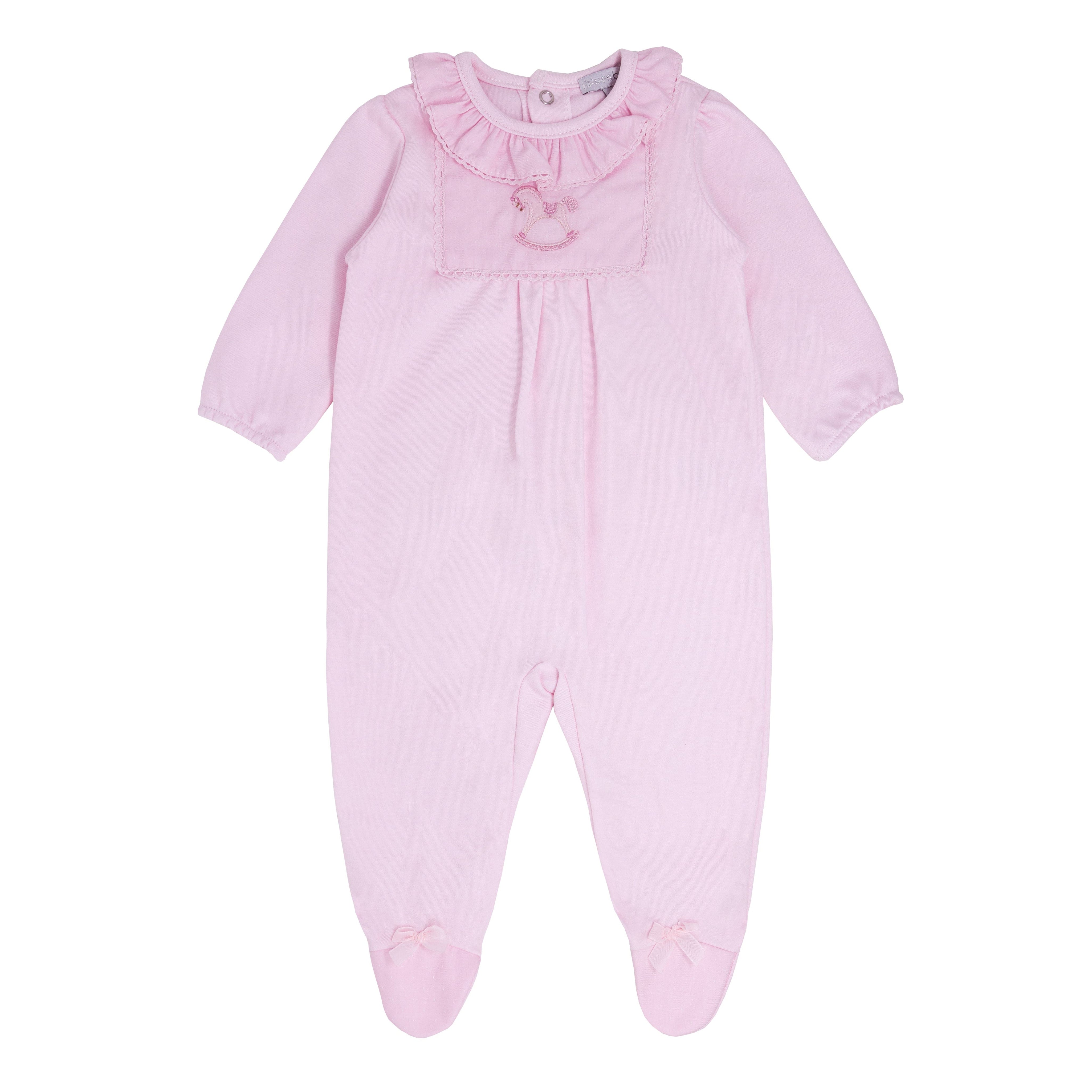 BLUES BABY - Rocking Horse Cotton Babygrow - Pink