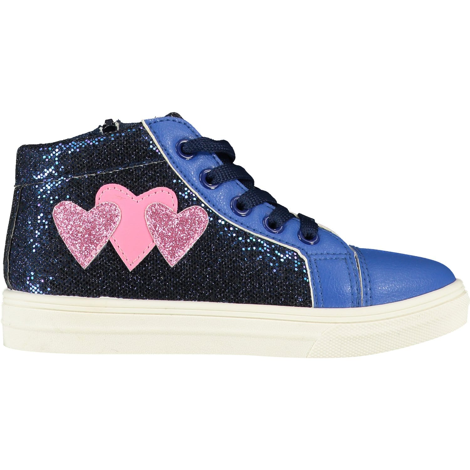 A DEE - Heart High Top Lace Trainer - Bright Blue