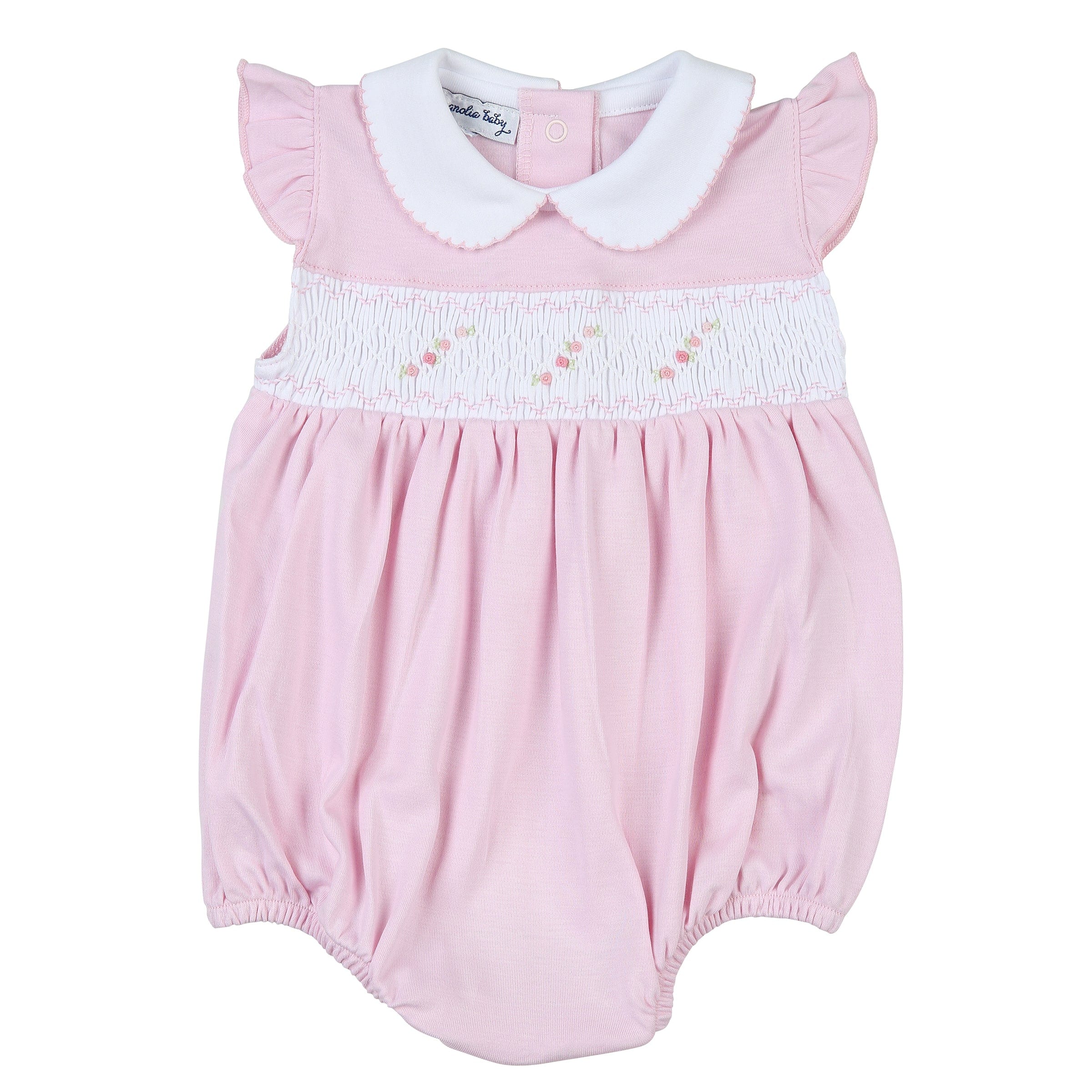 MAGNOLIA BABY - Sophie Smocked  Bubble - Pink