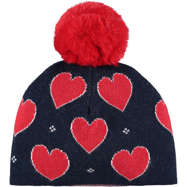 A DEE - Knitted Heart Hat - Navy