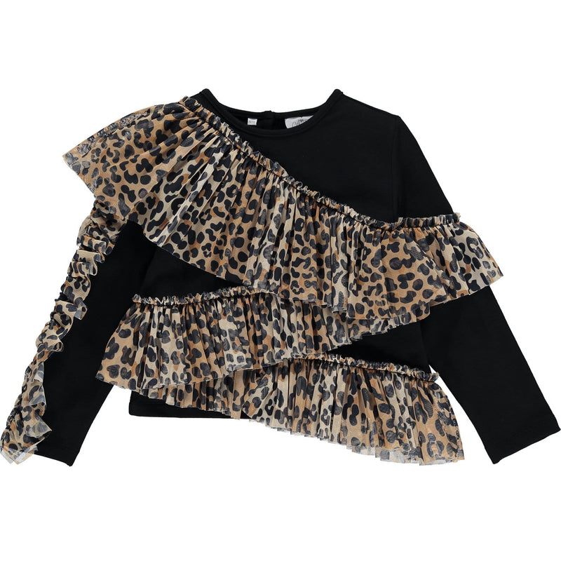 A DEE - Leopard Print Tule Top & Skinny Jeans - Black