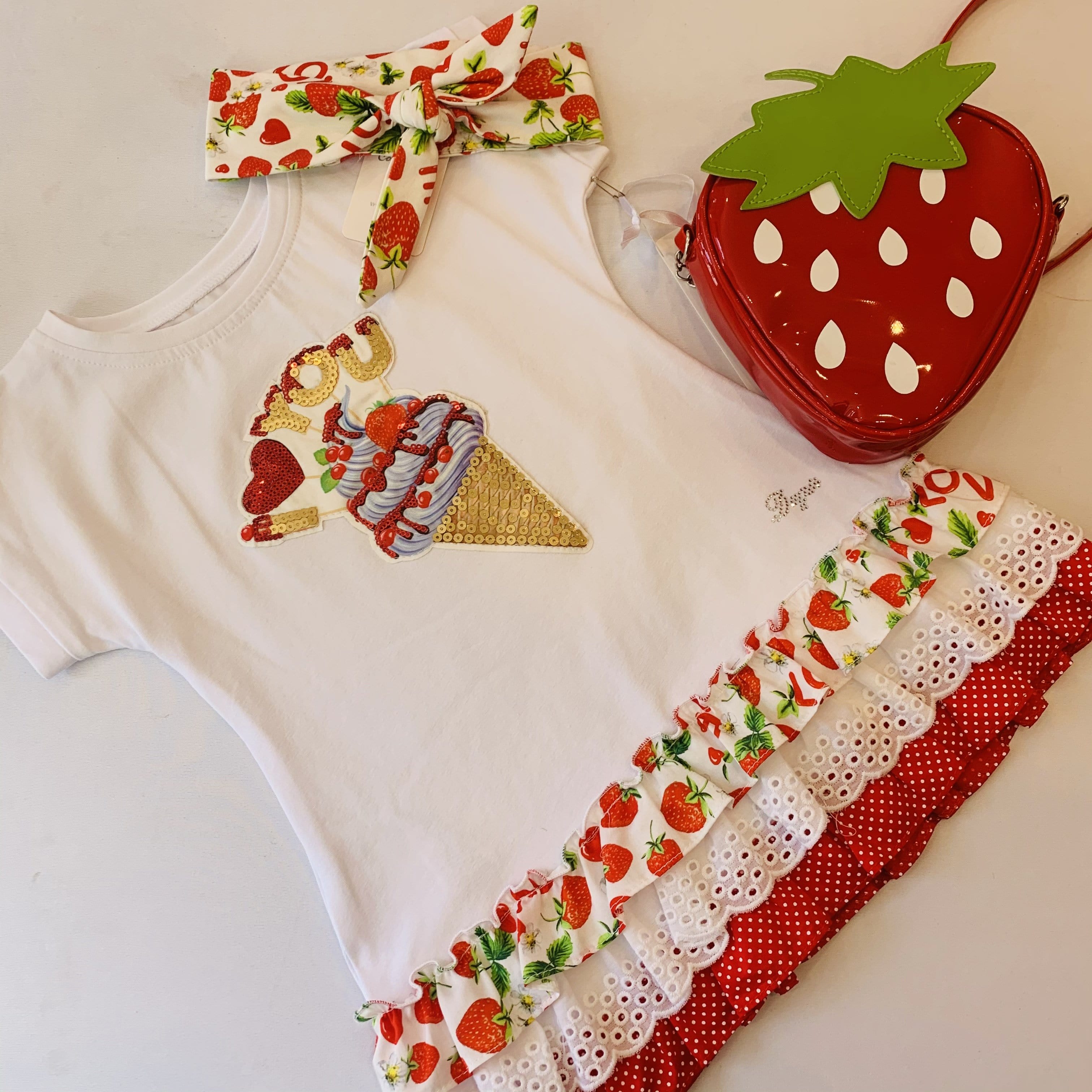 DAGA - I Love U Strawberry Dress - White