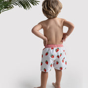 MEIA PATA - Strawberries Print Swim Shorts - Red