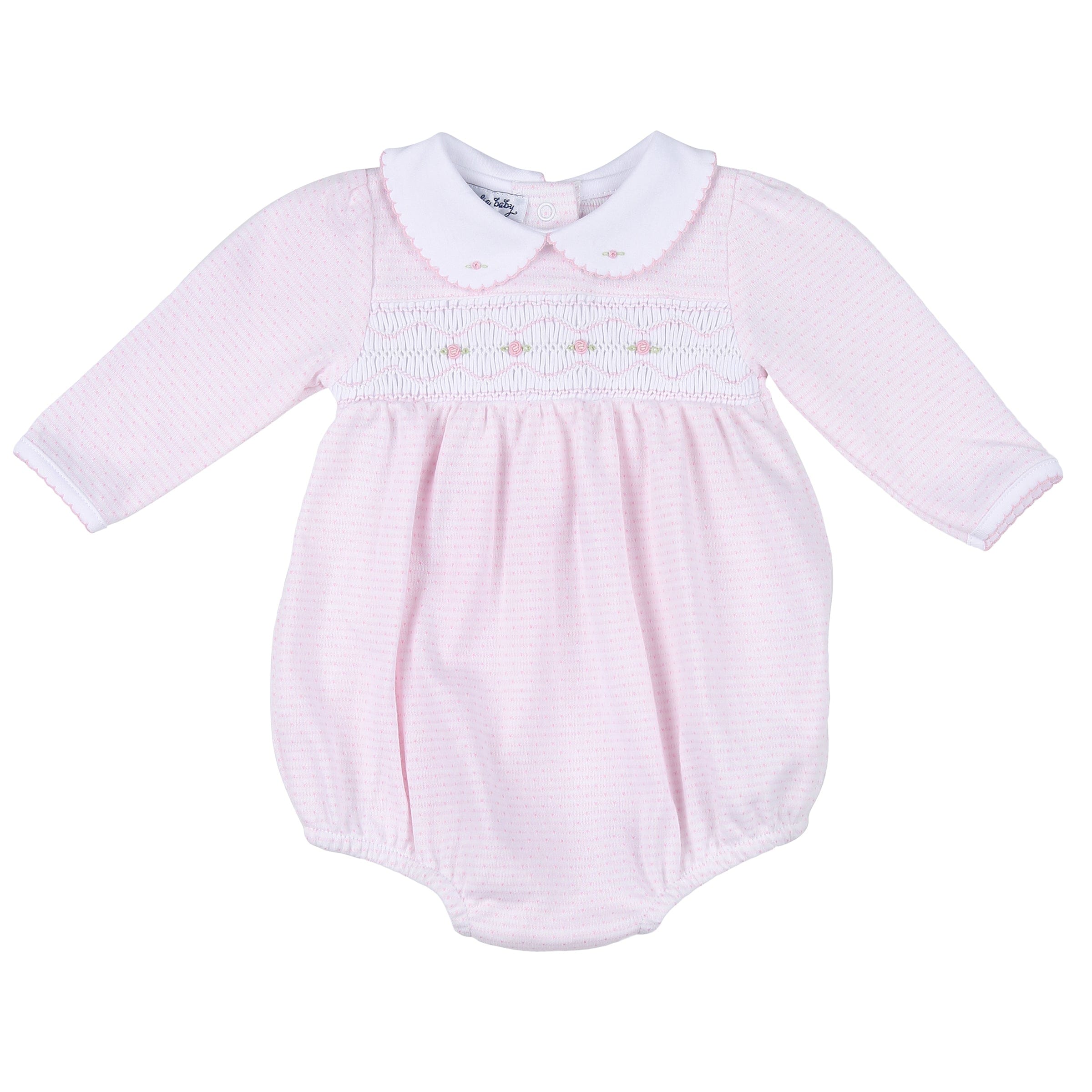 MAGNOLIA BABY - Hazel Smocked Bubble - Pink