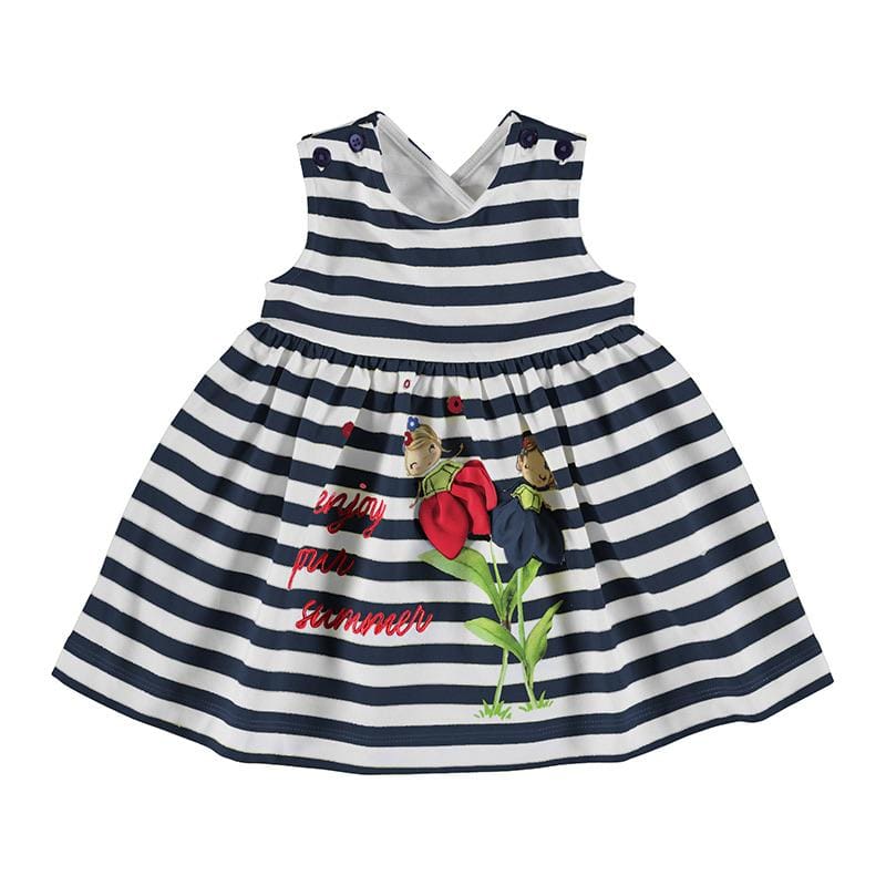 MAYORAL - Summer Striped Dress - Navy