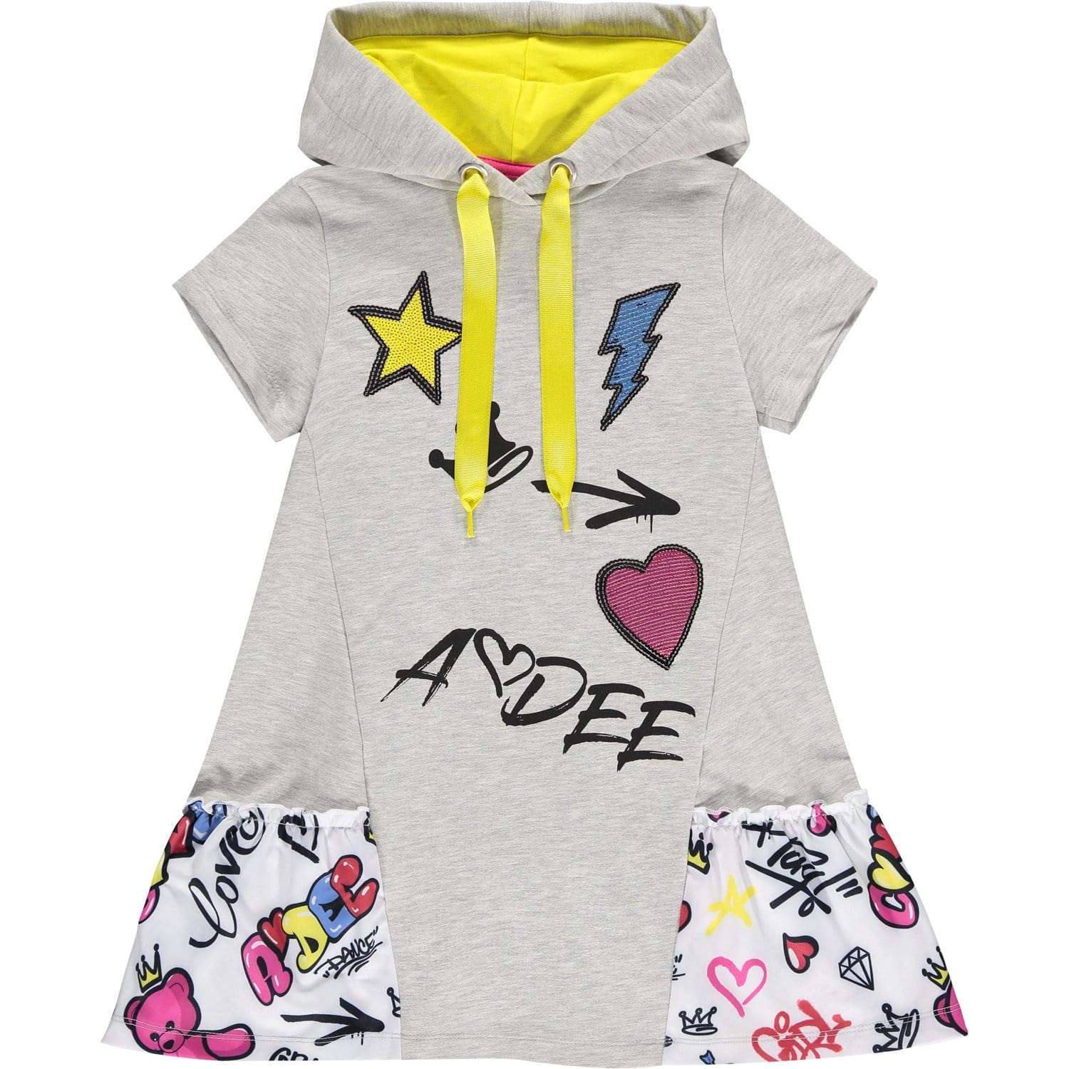 A DEE - Lainey Badge Sweat Dress - Grey