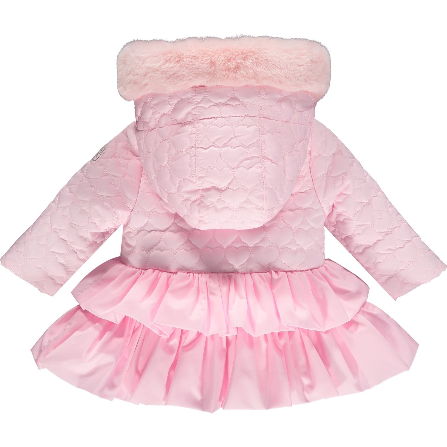 LITTLE A - Heart Embroidery Faux Trim Jacket - Pink