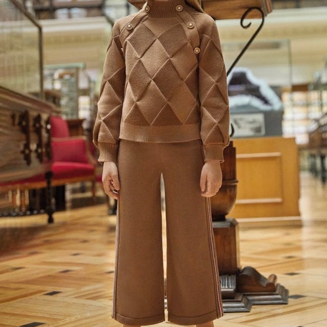 ABEL & LULA - Long Knit Trouser Set - Cinammon