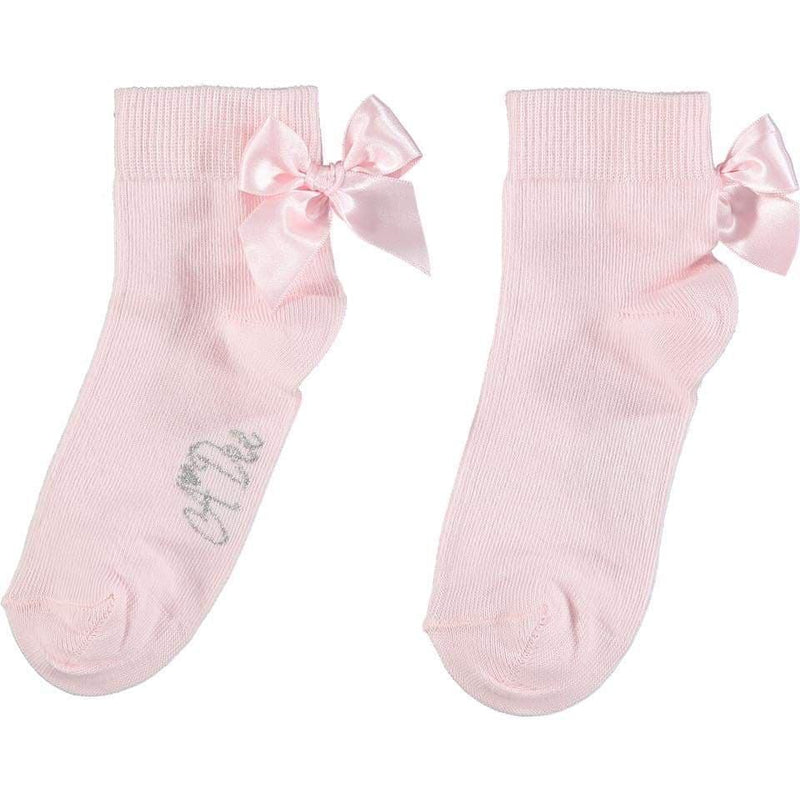 A Dee - Bow Ankle Socks - Pink