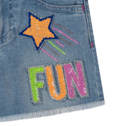 BILLIEBLUSH - Top & Fun Denim Short  & Jacket Set - White