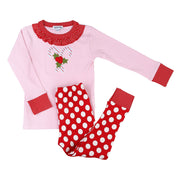 MAGNOLIA BABY -  Candy Cane Ruffle Pyjamas - Pink