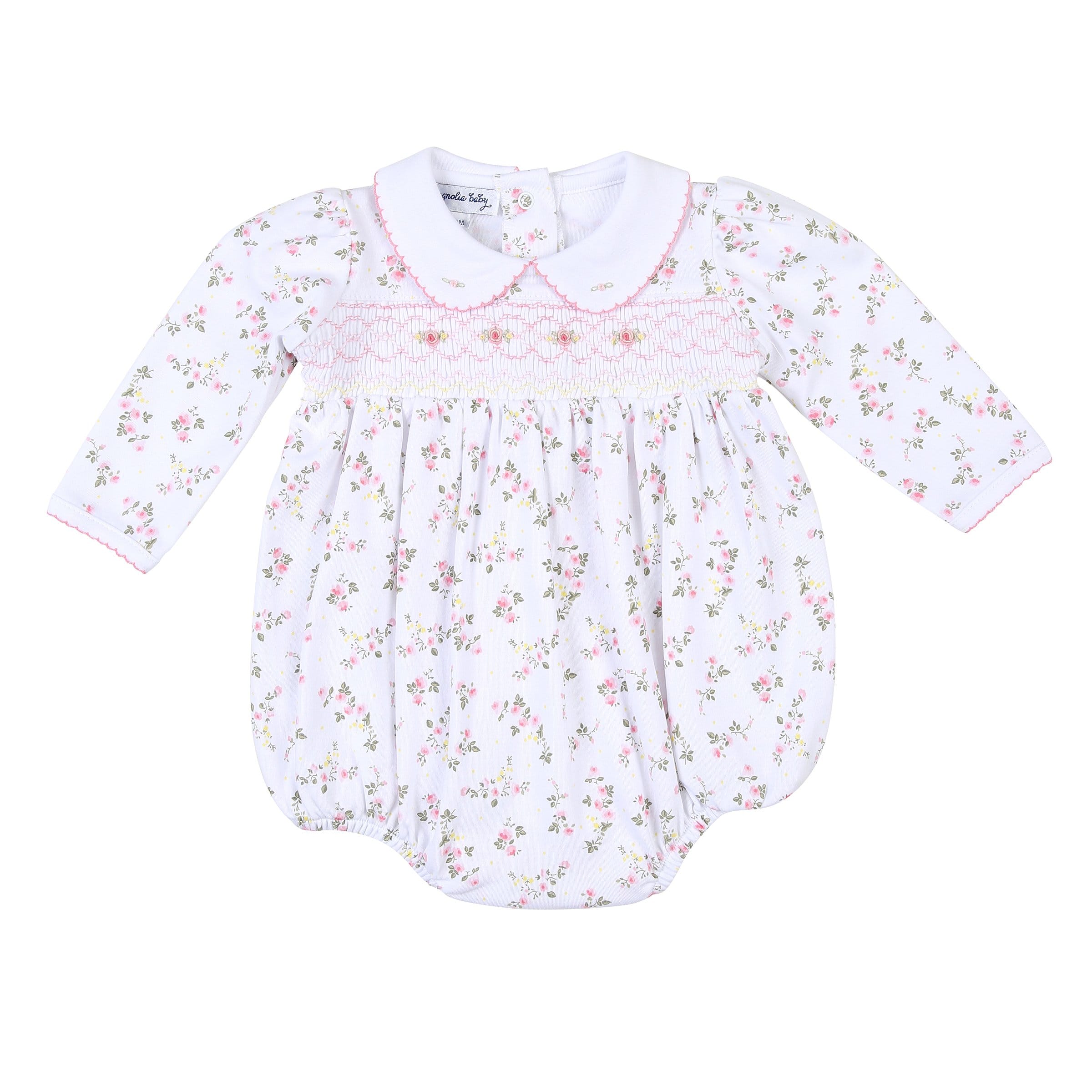 MAGNOLIA BABY - Graces Classics Smocked  Bubble - Floral