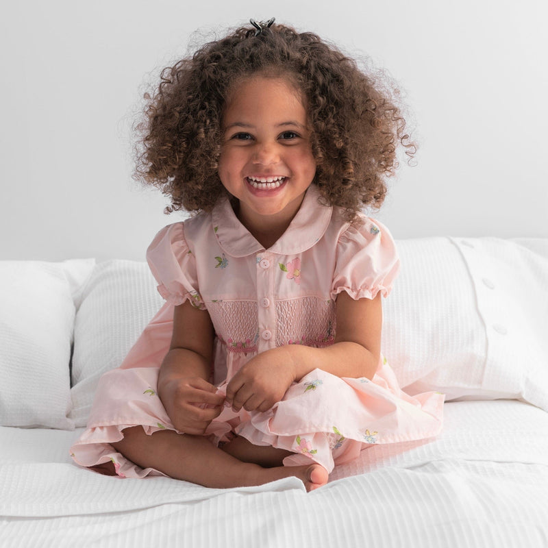 CARAMELO KIDS Smocked Pyjamas Peach Bluebells Boutique