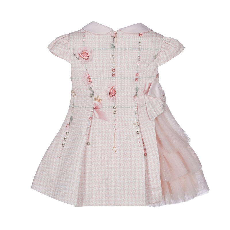 LAPIN HOUSE - Dog Tooth Side Ruffle Dress - Pink