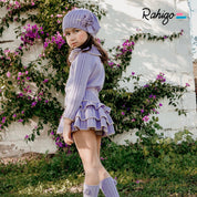 Rahigo - Four Piece Skirt Set With Camel Trim -  Lilac