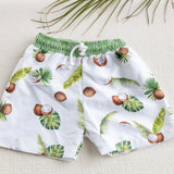 MEIA PATA - Coconut Print Swim Shorts - Green