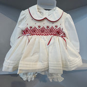 PRETTY ORIGINALS - Smocked Dress Set & Hairband  - Cream